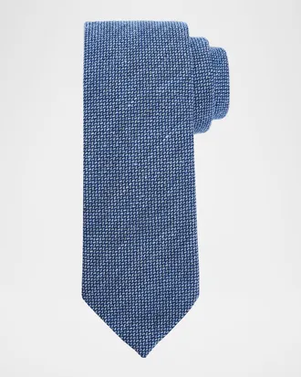 Ermenegildo Zegna Men & apos;s Textured Wool and Silk Tie