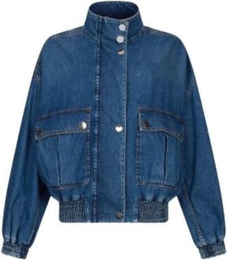 Liu Jo Jassen, Dames, Blauw, XS, Katoen, Denim jack van katoenen canvas