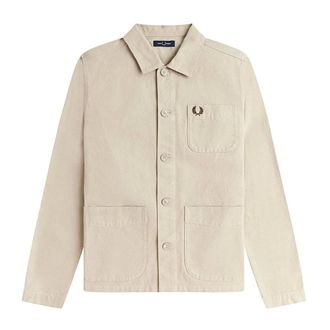Fred Perry Light Jackets, male, Beige, Size: M Overshirt