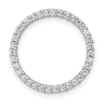 Diamond2Deal 14K White Gold Lab Grown Diamond Circle Pendant (0.35ct, VS, G-H)