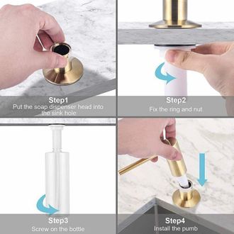 OEM Dispenser Di Sapone Liquido E Disinfettante Da 500 Ml Con Pompa In Metallo Dorato: Un Accessorio Da Cucina Elegante E Pratico