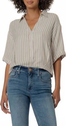 Kut from the Kloth Donna Top In Ivory/taupe