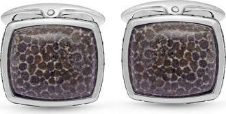 LuvMyJewelry Fossil Agate Sterling Silver Men Cufflinks at Nordstrom