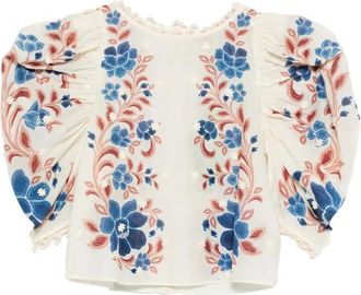 Farm Rio Floral Embroidered Blouse