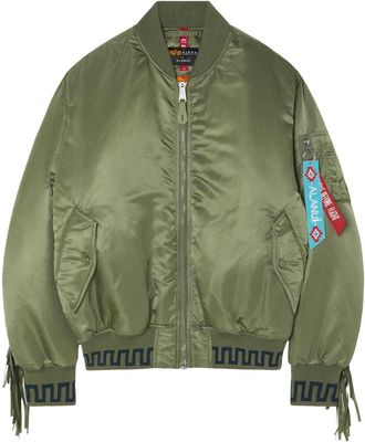 Alanui Bomber con frange ALANUI x Alpha Industries - Verde