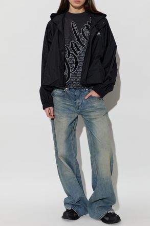 Balenciaga Monogram T-shirt, Womens, Grey