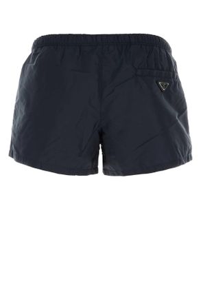 Prada Mens Navy Blue Re-Nylon Swimming Shorts Blu Costumi Da Bagno Swimwear