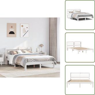 vidaXL Letto con ripiani - vidaXL Giroletto con Testiera Bianco 120x190 cm Legno Massello di Pino - Letto in legno massello