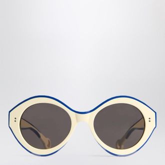 J.W.Anderson JWA07 Bumper sunglasses in white/blue