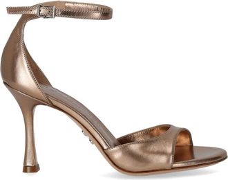 Sergio Levantesi Schoenen, Dames, Bruin, 40 EU, Leer, Koperen Sandaal met Enkelband