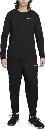 Nike Dri-FIT Track Club Mens Fleece Long-Sleeve Crew-Neck Running Sweatshirt Black FB5510-010