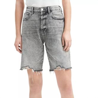 7 For All Mankind Womens Easy James High Rise Cotton Shorts In Fern Gray