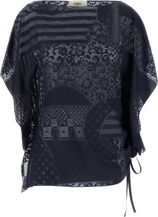 Fendi Womens Navy Blue Viscose Blend Top - Size EU 40 (Womens)