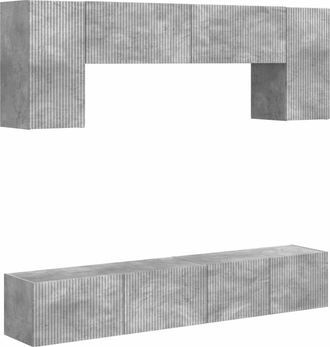 vidaXL Conjunto De Mueble De Tv 4 Uds. Gris Concreto Vidaxl
