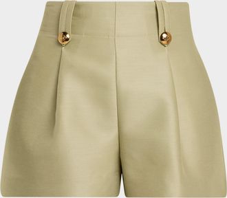 Zimmermann Luna Wool Silk Tailored Shorts
