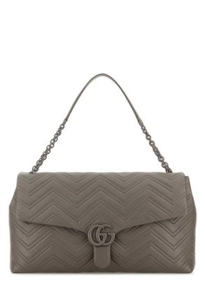 Gucci Grey Maxi GG Marmont Shoulder Bag