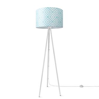 Paco Home Paco Home - L&aacute;mpara De Pie Sal&oacute;n Moderna E27 Lectura Luminaria De Pie Soporte Retro Pantalla Dise&ntilde;o 6 (&oslash;45,5 Cm), L&aacute;mpara De Pie Tr&iacute;pode - Blanco