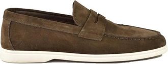 A.Testoni Mens Suede Loafer - Brown