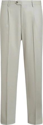 Etro Plooitjes Broek met Tailored Pasvorm - Heren - Chinos - Wit - XL - Wol - Broeken