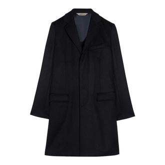 Aspesi Abrigo acolchado de sarga de poli&eacute;ster con botonadura sencilla - Coats - Hombre - Azul - XL
