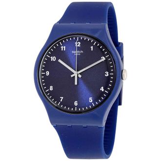 Swatch Originals Mono Blue Dial Silicone Mens Watch SUON116