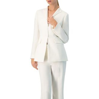 Ivonne No Lapel Single-Button Blazer in Ivory at Nordstrom, Size 14