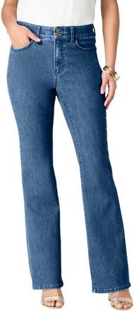 Roaman's Plus Size High Rise Tummy Control Bootcut Jeans in Medium Wash at Nordstrom, Size 28