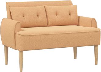 vidaXL Sof&aacute; Amoroso Con Botones Acolchados Beige 117 X 67 X 77 Cm Vidaxl