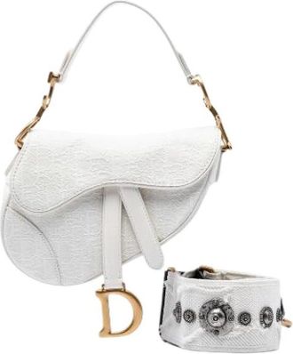 Dior Pre-owned Saddle Shoulder Bag - Dames - Vintage Schoudertas - Wit - ONE Size - Leer - Vintage