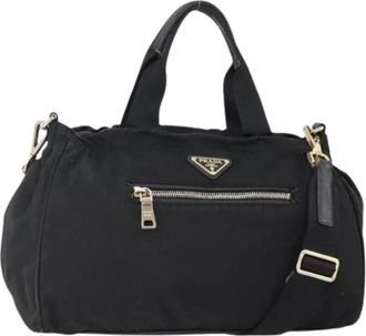 Prada Pre-owned Handbags, female, Black, Size: ONE SIZE Pre-owned Vintage Nylon Handbag