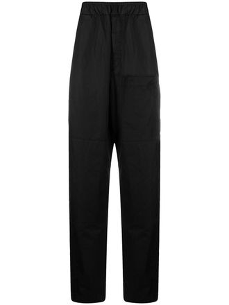 Jil Sander Broek met elastische taille - Zwart