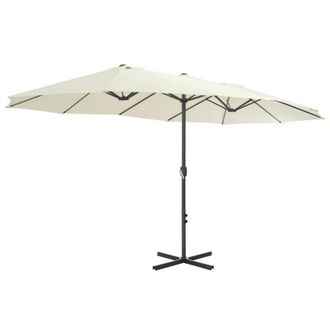 Berkfield Home Outdoor Parasol with Aluminium Pole 460x270 cm Sand in Beige