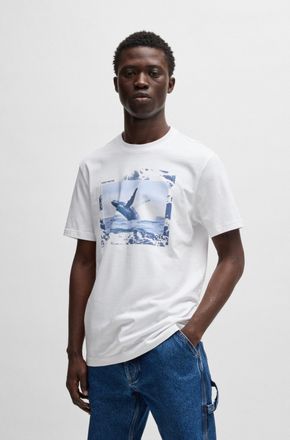 Boss Orange by Hugo Boss T-Shirt BOSS ORANGE Te Dunetrace, Herren, Gr. XXL, weiss (wei&szlig;100), Single Jersey, Obermaterial: 100% Baumwolle, unifarben, regular fit h&uuml;ftbedeckend,