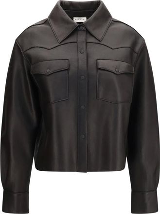 P.A.R.O.S.H. Chaqueta de Cuero - Jackets - Mujer - Marr&oacute;n - S