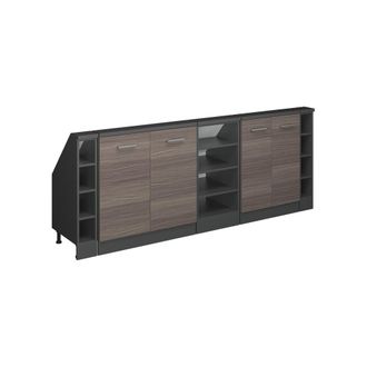 Vicco Armario De Cocina Para Techo Inclinado R-line, Gris Noble/antracita, 210 Cm Lote De 5, Vicco