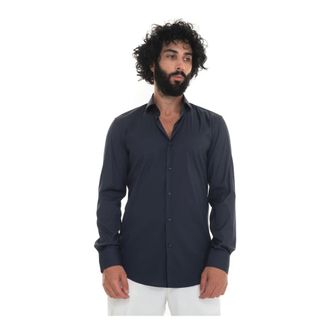 HUGO BOSS Heren, Overhemden, Blauw, Maat: XL Katoen
