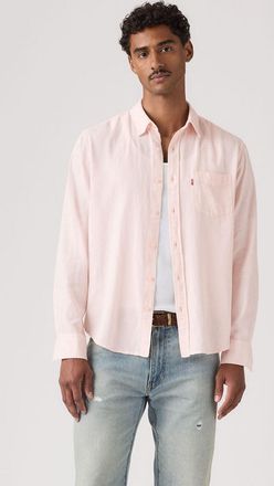 Levi's Jeanshemd LEVIS SUNSET 1 POCKET STANDARD, Damen, Gr. XL, N-Gr, crystal pink cotton linen, Web, Obermaterial: 43% Leinen, 34% Viskose, 23% Baumwolle, H