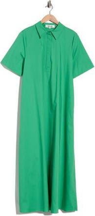 Diane Von F&uuml;rstenberg Karin Stretch Cotton Shirtdress in Indian Green at Nordstrom Rack, Size Xx-Small