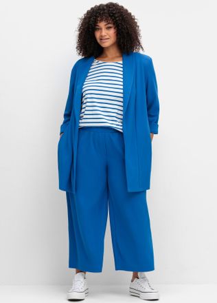 Sheego Longblazer SHEEGO Longblazer, Damen, Gr. 44, blau (kobaltblau), 95% Polyester, 5% Elasthan, Blazer Longblazer