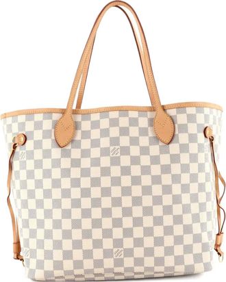 Louis Vuitton Borsa tote Neverfull NM MM in tela Damier - Bianco