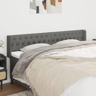 vidaXL Cabecero De Tela Gris Oscuro 183x16x78/88 Cm Vidaxl
