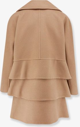 Max Mara Womens Coat Asturie1234 Beige Wool-Cashmere Virgin Wool
