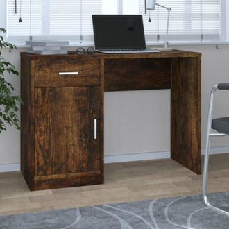 vidaXL Scrivania Cassetto rovere fumo 100x40x73cm Legno Multistrato - Vidaxl