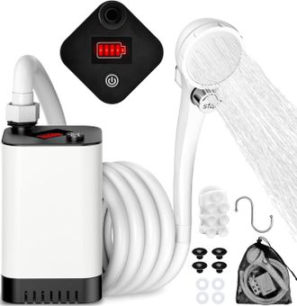 OEM Ducha Port&aacute;til Para Camping, Recargable Con Bomba De 6000 Mah, Resistente Al Agua Ipx7, Cabezal De Ducha Ajustable, Para Uso En Exteriores Y Camping
