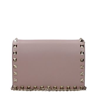 Valentino Garavani Damens Rockstud Umh&auml;ngetasche aus rosa/staubrosa Leder