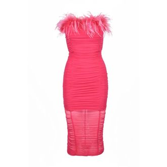 Patrizia Pepe Tule Bustier Jurk met Ritssluiting - Dames - Feestkleedjes - Roze - M - Tule - Kleedjes