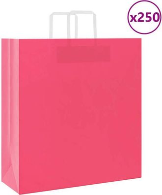 vidaXL Bolsas De Papel Con Asas 250 Uds Rosa 45x17x48 Cm Vidaxl