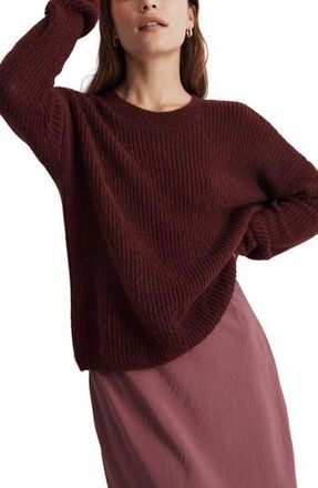 Madewell Ribbed Crewneck Sweater in Cabernet at Nordstrom Rack, Size Xx-Small