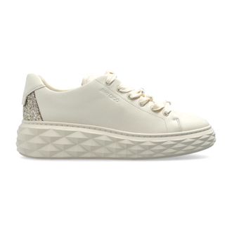 Jimmy Choo London Schoenen, Dames, Beige, 39 EU, Leer, Diamond Light Maxi Sneakers