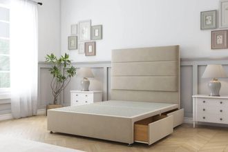Sloomy Texas Coniston Divan Set No Drawers-26 Headboard in Cream | Size: Small Single